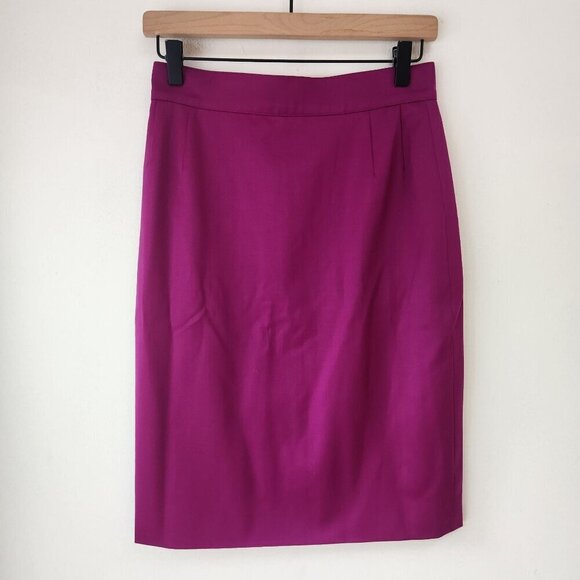 VTG Genny by Gianni Versace 100% Wool Purple Pencil Skirt Straight Career 8 - Picture 1 of 11